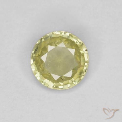 0.37ct طبيعي أصفر فاتح-متوسط زفير, دائري, قليلا جدا