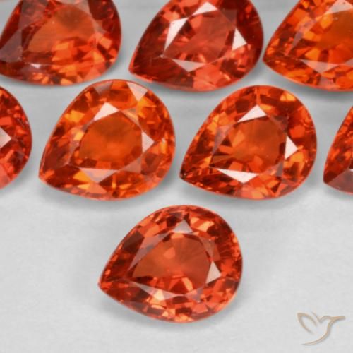 0.43ct طبيعي أحمر نارى زفير, شكل الكمثرى, VVS-VS