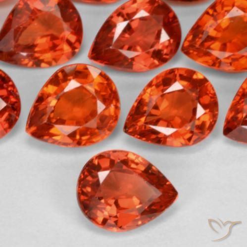 زفير أحمر نارى طبيعي، شكل الكمثرى، 0.43 قيراط، VVS-VS