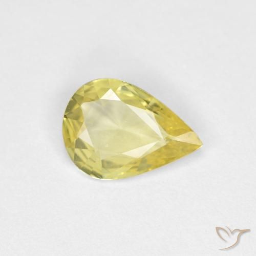 0.45ct طبيعي أصفر فاتح زفير, شكل الكمثرى, VVS