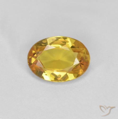 0.71ct طبيعي ذهبي زفير, بيضوي, قليلا جدا, Photo A