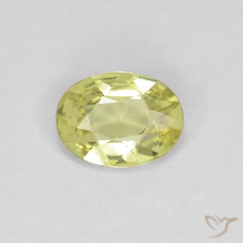 0.66ct طبيعي أصفر مخضر فاتح زفير, بيضوي, قليلا جدا