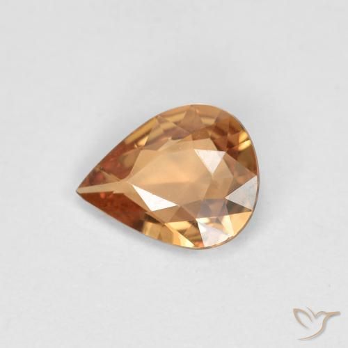 0.46ct طبيعي ذهبى-برتقالى زفير, شكل الكمثرى, VVS-VS