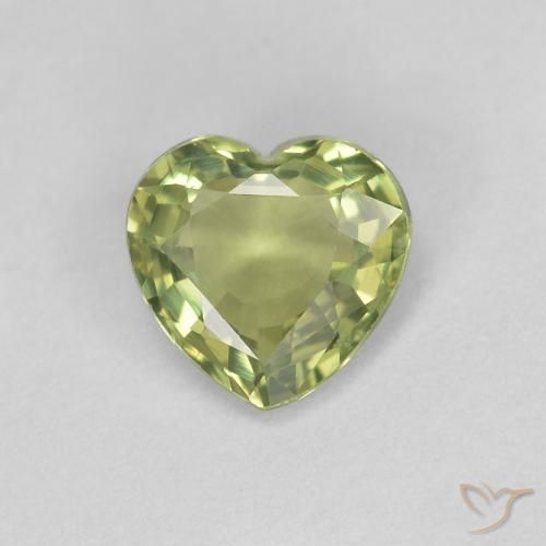 0.39ct طبيعي أخضر زيتوني زفير, قلب, VVS