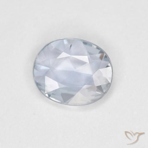 0.56ct طبيعي أبيض مزرق زفير, بيضوي, قليلا جدا