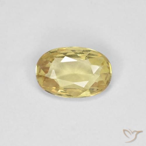 0.49ct طبيعي أصفر متوسط زفير, بيضوي, قليلا جدا