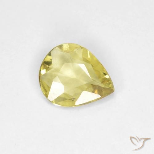 0.39ct طبيعي أصفر متوسط زفير, شكل الكمثرى, قليلا جدا