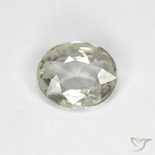 0.53ct طبيعي أخضر رمادى زفير, بيضوي, VVS