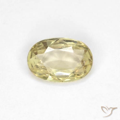 0.48ct طبيعي أصفر باهت زفير, بيضوي, VVS