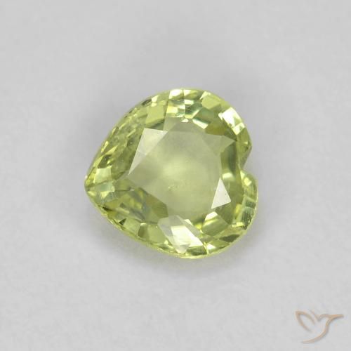 0.40ct طبيعي أخضر أصفر زفير, قلب, قليلا جدا, Photo A