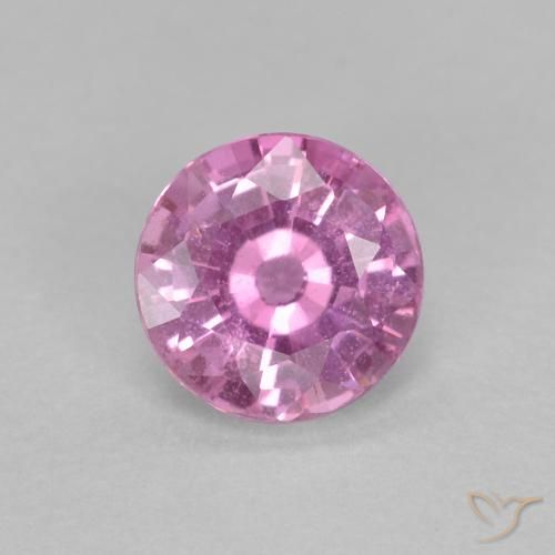 0.58ct طبيعي وردى كثيف زفير, دائري, قليلا جدا