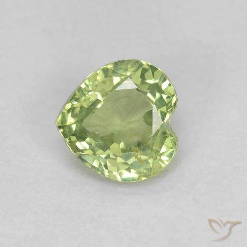 0.45ct طبيعي أخضر زيتوني زفير, قلب, VS-SI