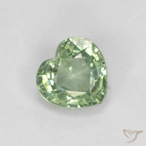 0.48ct طبيعي أخضر مريمية فاتح زفير, قلب, قليلا جدا