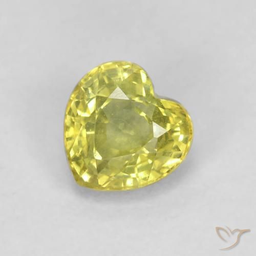 0.57ct طبيعي أصفر متوسط زفير, قلب, قليلا جدا