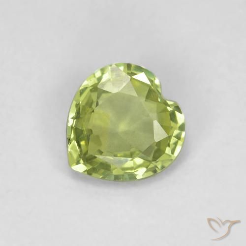 0.37ct طبيعي أخضر دافئ زفير, قلب, VVS