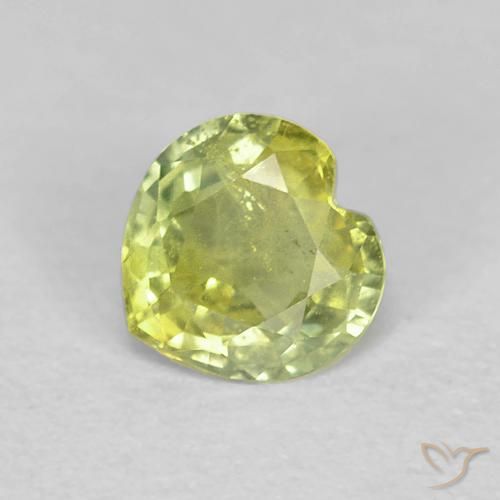 0.41ct طبيعي اخضر فاتح زفير, قلب, VS-SI