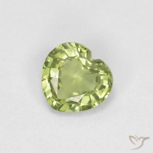 0.39ct طبيعي أخضر دافئ زفير, قلب, VVS-VS