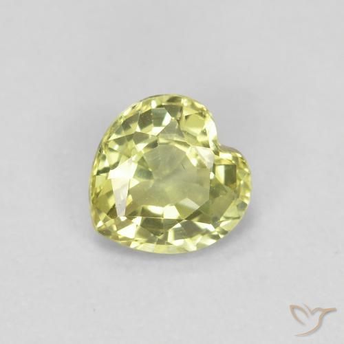 0.46ct طبيعي الأصفر الليمونى زفير, قلب, قليلا جدا