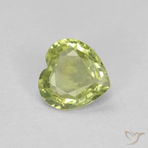 0.37ct طبيعي أصفر مخضر فاتح زفير, قلب, VVS