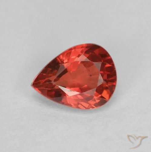 0.38ct طبيعي أحمر كثيف زفير, شكل الكمثرى, VVS-VS