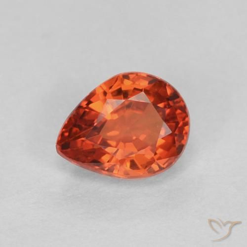 0.42ct طبيعي برتقالى كهرمانى زفير, شكل الكمثرى, VVS-VS