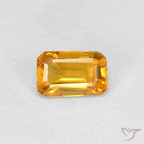 0.39ct طبيعي برتقالى ذهبى غامق زفير, قص الزمرد, VVS