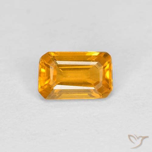0.38ct طبيعي ذهبى-برتقالى متوسط زفير, قص الزمرد, VVS