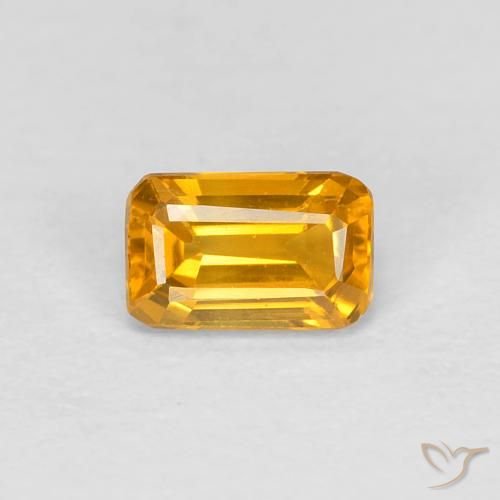 0.42ct طبيعي ذهبى-برتقالى زفير, قص الزمرد, VVS