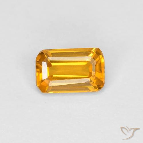 0.36ct طبيعي ذهبى-برتقالى متوسط زفير, قص الزمرد, VVS