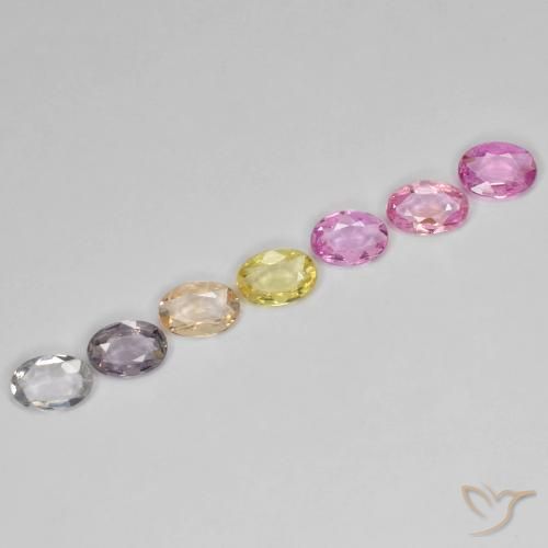 أحجار زفير متعدد الألوان طبيعية، بيضوي، قليلا جدا، وزنها 2.60 قيراط