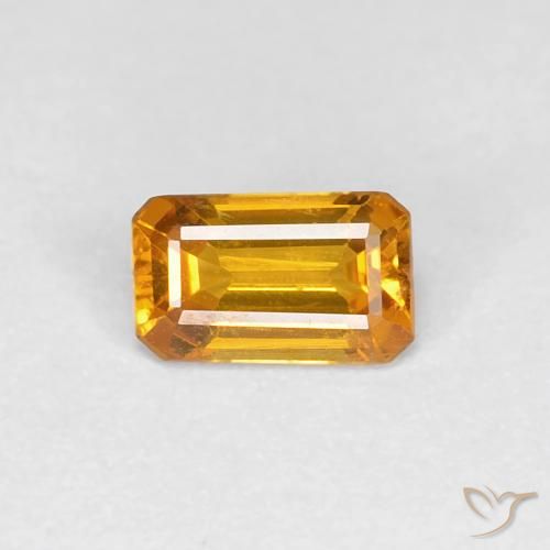 0.44ct طبيعي ذهبى-برتقالى متوسط زفير, قص الزمرد, VVS-VS