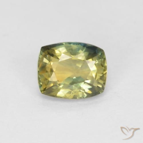 0.99ct طبيعي أصفر مخضر زفير, وسادة, VVS-VS