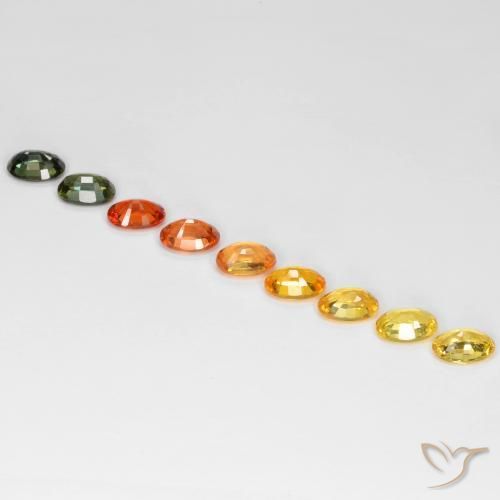 أحجار زفير متعدد الألوان طبيعية، بيضوي، قليلا جدا، وزنها 5.84 قيراط