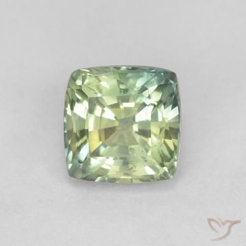 0.87ct طبيعي اخضر فاتح زفير, وسادة, VVS-VS