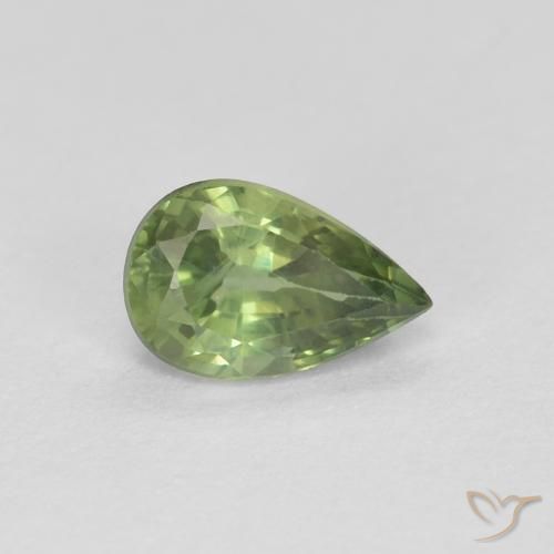 0.64ct طبيعي أخضر الغابات زفير, شكل الكمثرى, قليلا جدا