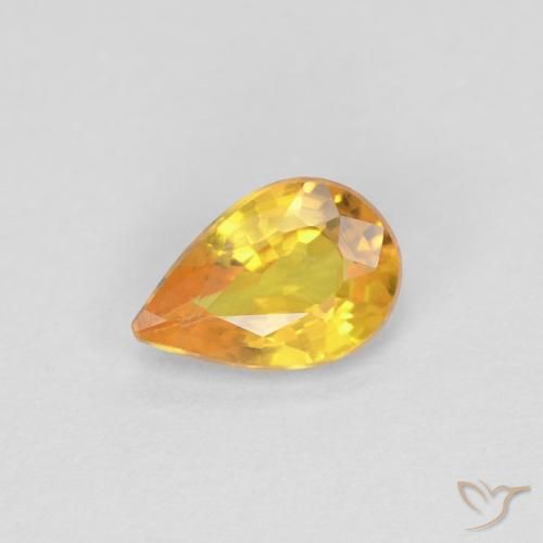 0.45ct طبيعي ذهبي زفير, شكل الكمثرى, قليلا جدا