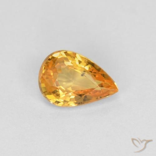 0.50ct طبيعي ذهبى-برتقالى داكن زفير, شكل الكمثرى, VVS-VS