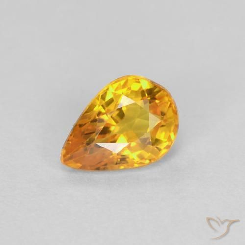 0.60ct طبيعي ذهبى-برتقالى زفير, شكل الكمثرى, VVS-VS