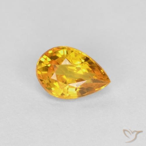 0.53ct طبيعي ذهبي زفير, شكل الكمثرى, VVS-VS