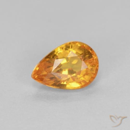0.61ct طبيعي ذهب زفير, شكل الكمثرى, VVS-VS