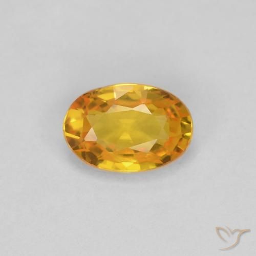 0.55ct طبيعي ذهبي زفير, بيضوي, VVS-VS