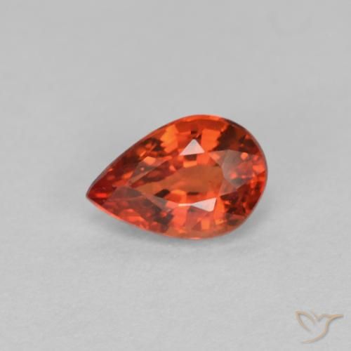0.54ct طبيعي أحمر كهرمانى غامق زفير, شكل الكمثرى, VVS-VS