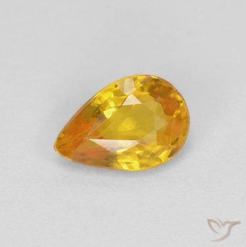 0.48ct طبيعي ذهبي زفير, شكل الكمثرى, VVS