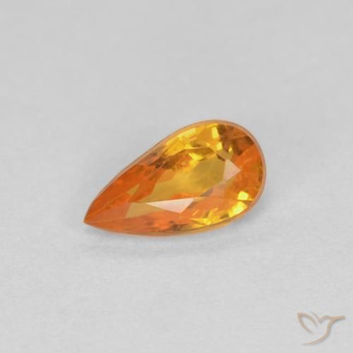 0.36ct طبيعي ذهب زفير, شكل الكمثرى, VVS