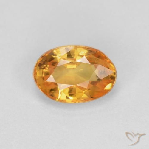 0.62ct طبيعي ذهبى-برتقالى داكن زفير, بيضوي, قليلا جدا