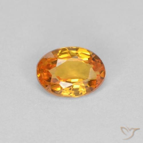 0.43ct طبيعي برتقالى مشمشى زفير, بيضوي, VVS