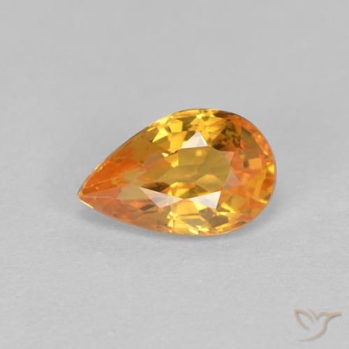 0.56ct طبيعي برتقالى متوسط زفير, شكل الكمثرى, VVS