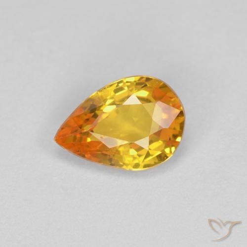 0.46ct طبيعي برتقالى متوسط زفير, شكل الكمثرى, VVS