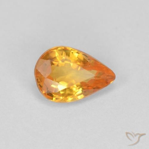 0.54ct طبيعي برتقالى متوسط زفير, شكل الكمثرى, VVS