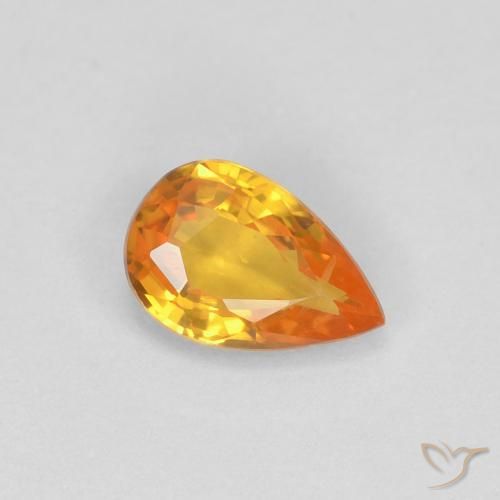 0.51ct طبيعي برتقالى مشمشى زفير, شكل الكمثرى, VVS